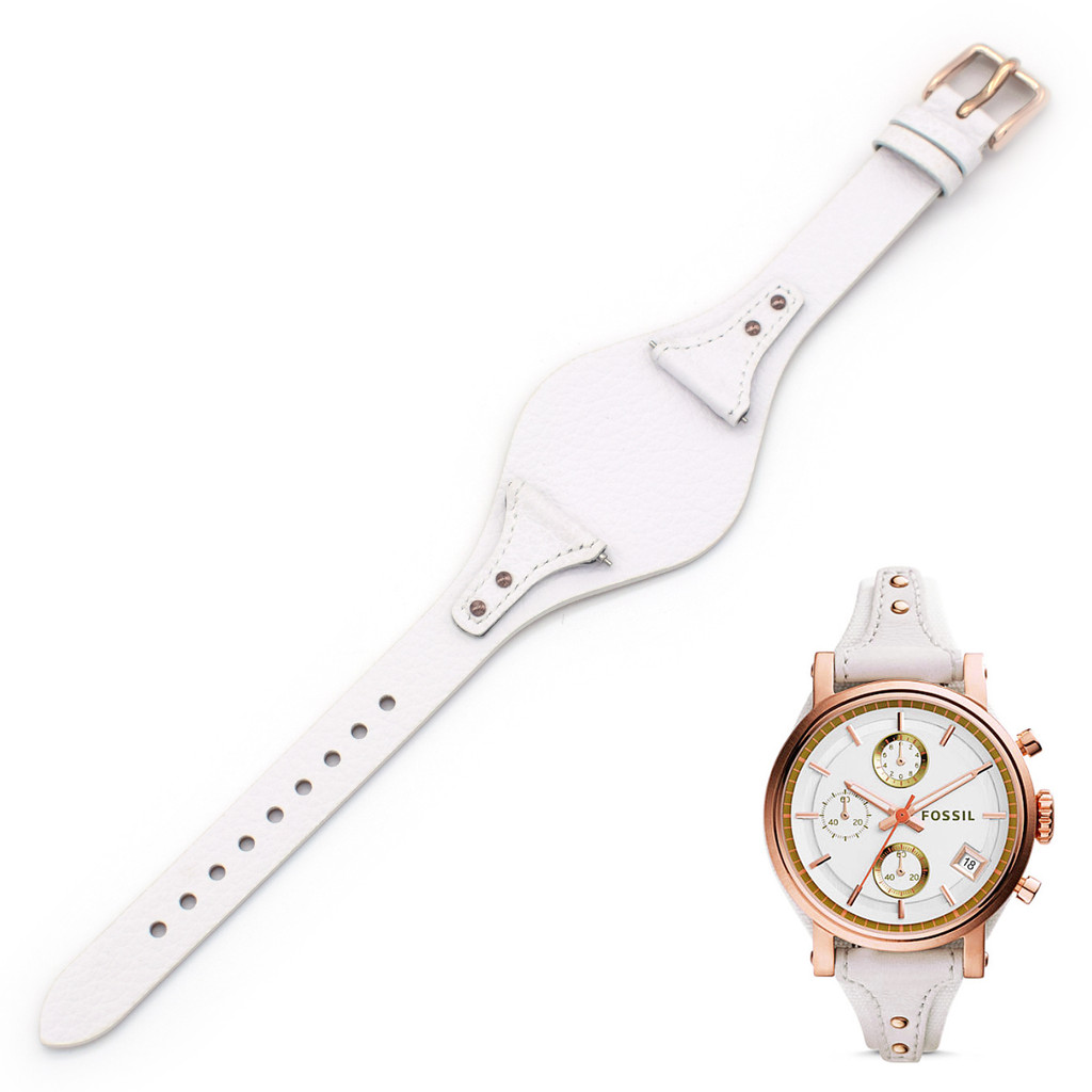 18mm Spring Bar Genuine Leather Watch Strap Replacement for Fossil ES4286 ES4114 ES4113 ES3838