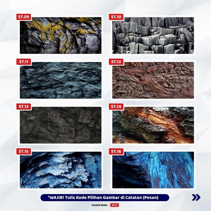 Premium Background Aquarium, Stiker Aquarium , Wallpaper Aquarium, Tema Batu Original