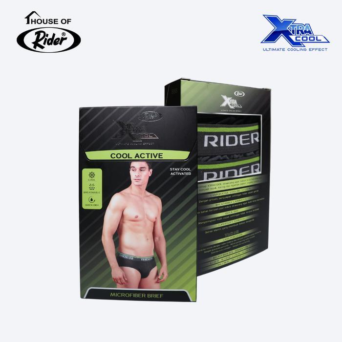 Rider Xtracool Microfiber Celana Dalam Pria Brief Microfiber Teknologi Xtracool Isi 3 Pcs Ukuran M B