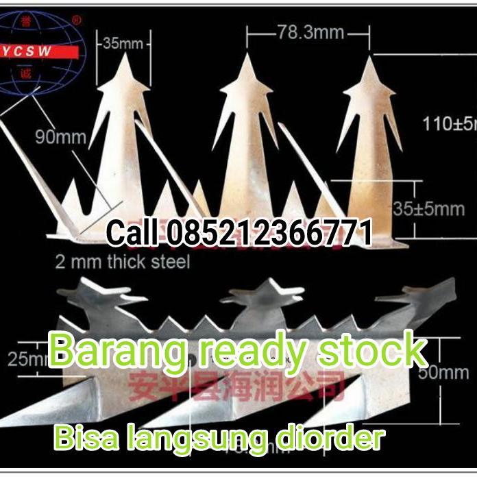 Kawat Duri Wall Spike Type 3 Tebal 2mm Kuat dan tak mudah Bengkok