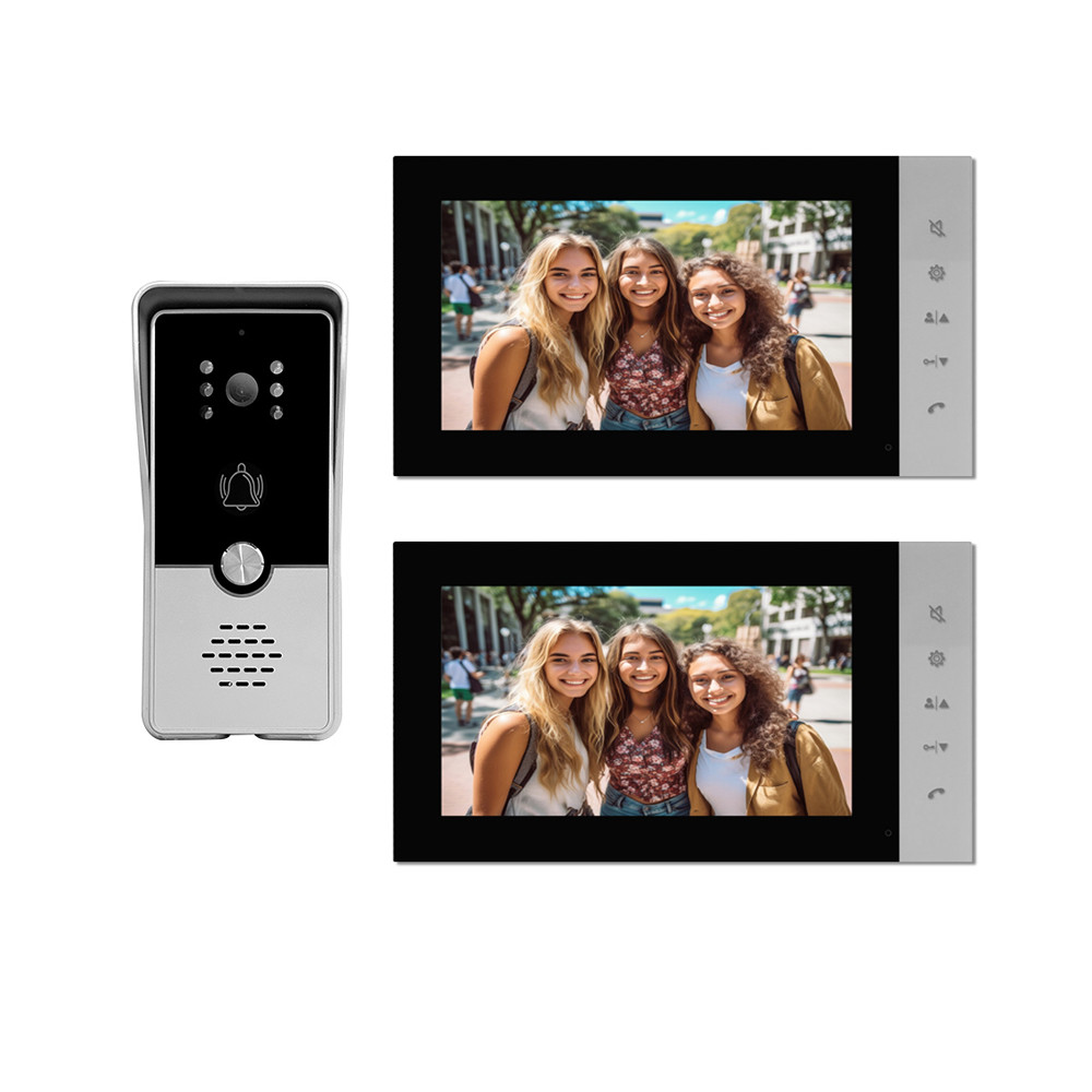 Video Intercom 2 Monitor Latest Analog Intercom Door Economic Video Door Phone 4 Wired Video