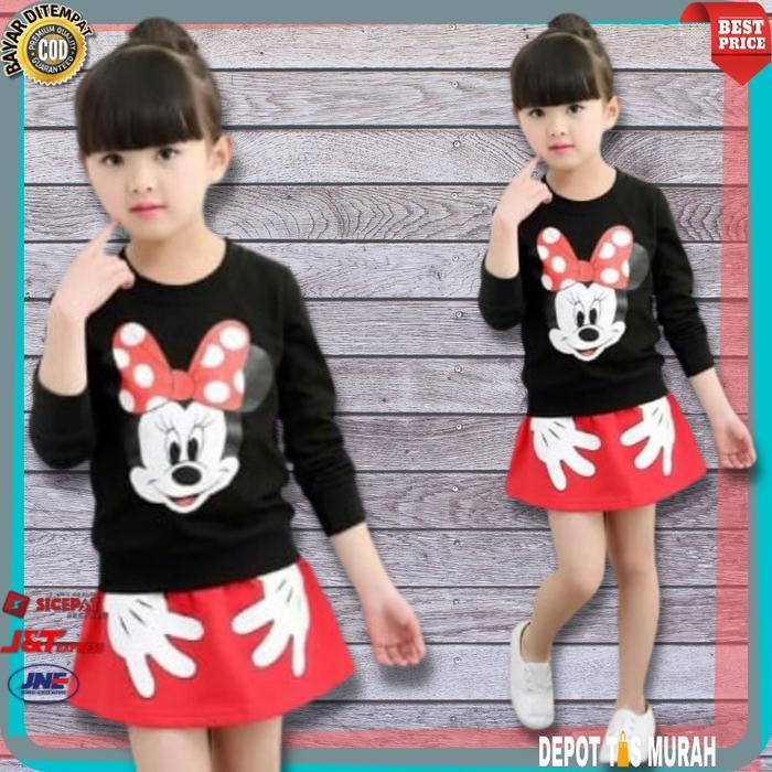 Tawana - Setelan Set Baju Kids Import Mickey Wilona Anak Perempuan Cewe Cewek Umur 5 6 7 8 Tahun