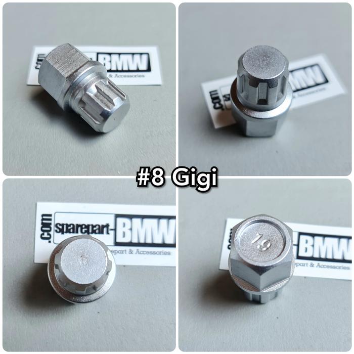 READY PART ADAPTOR KUNCI ADAPTER BAUT RODA BAN #8 GIGI BMW VW AUDI ANTI THEFT KODE 129