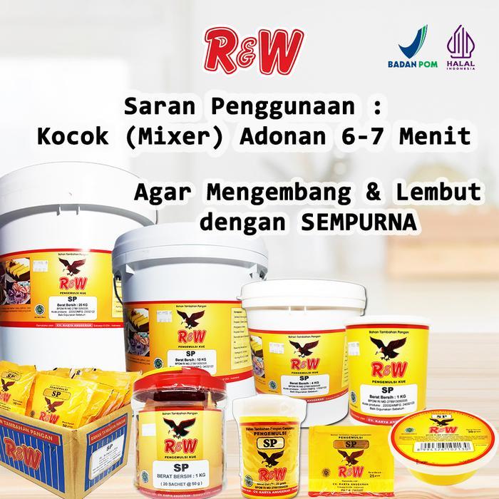 R&W Emulsifier Sp Ovalet Tbm 25 Gram Isi 40 Sachet Pengemulsi Kue Cake Baking Brownies Bolu Halal