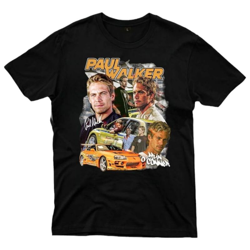 Kaos Pria Tebal 24s / Baju Distro Pria / Kaos Distro / Kaos Motif PAUL WALKER / Kaos Speed