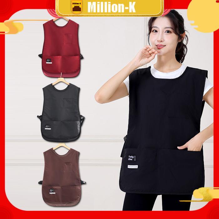 Fashionable Vest Style Apron Celemek Koki Barista Bartender Restoran Unisex Pria Wanita