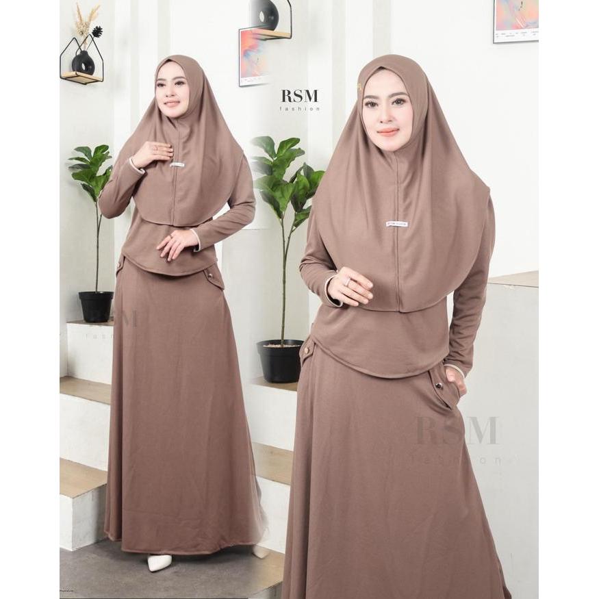 Diva Set Rok Bahan Knit Setelan Rok Set Kerudung Terbaru Setelan Rsm Pasti Promo