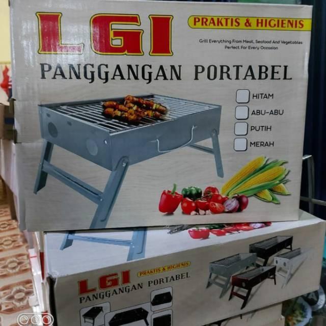 NEW Alat Pemanggang Portable LGI / Panggangan Portable Bisa Lipat Arang Baja tempat barbeque