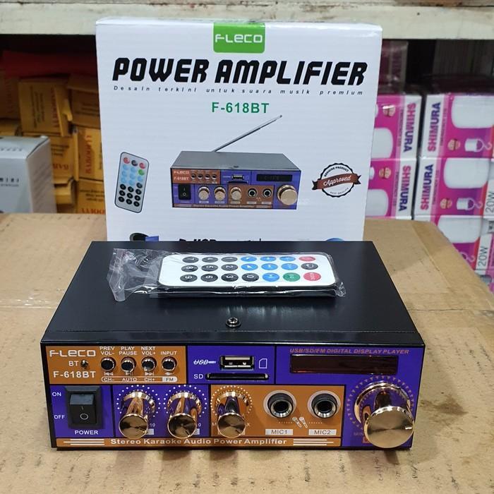 Promo Fleco F-618Bt Amplifier Mini Bluetooth Stereo Karaoke Ampli Mini Murah - Amplifier Bluetooth