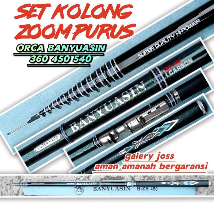 Tegek Kolong Zoom Orca Banyuasin 360/450/540 Carbon Kaku Ringan Kuat Set Kolong Lengkap Ujung Pir