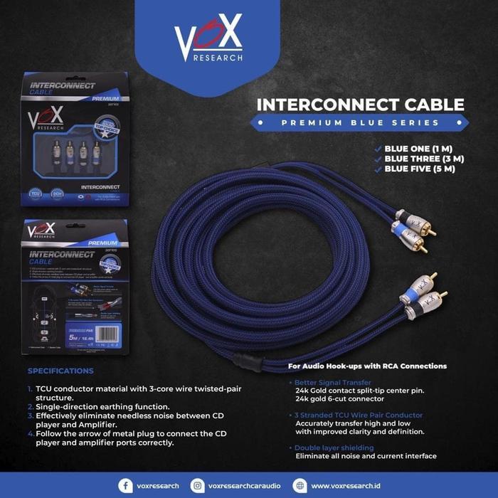 Kabel Rca Vox Premium Research Blue Series 1M
