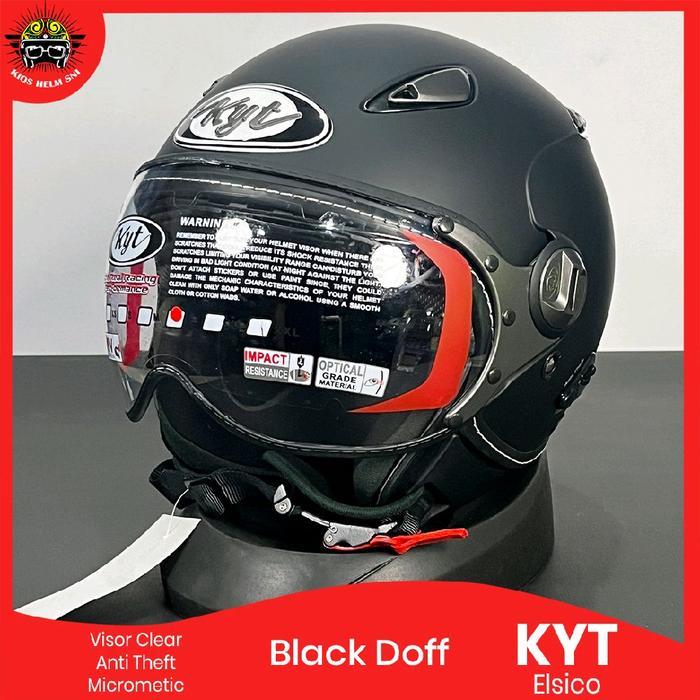 Kyt Elsico Solid Helm Retro Half-Face Untuk Motor - Desain Unik, Ventilasi Inovatif, Perlindungan