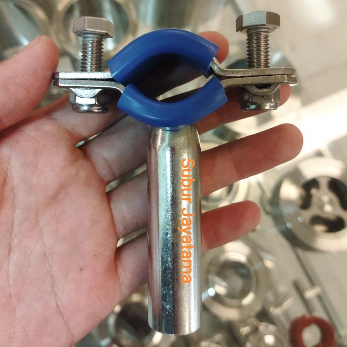Clamp Pipa Karet Biru Sanitary Stainless 304 1 " Inch