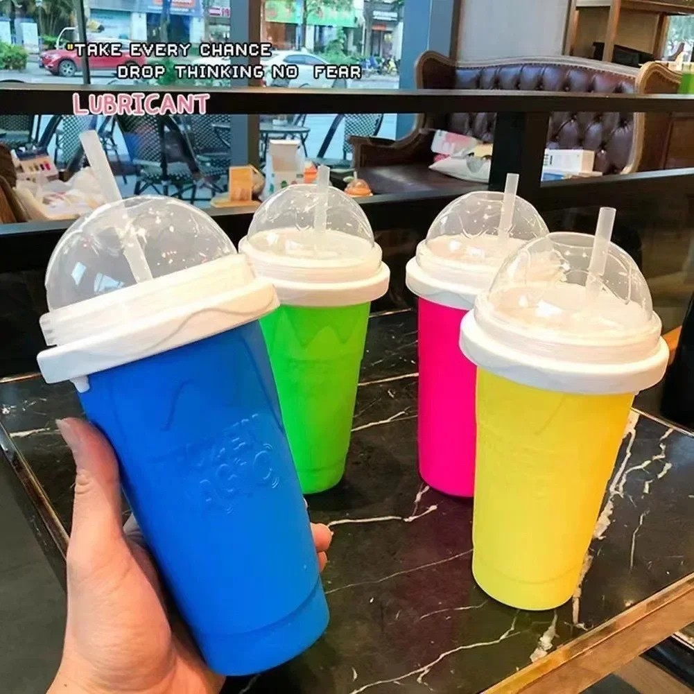 Squeeze Cup Magic Quick Frozen Smoothies Cupfor Juices Milk Ice Cream Make Double Layers Silica Cup