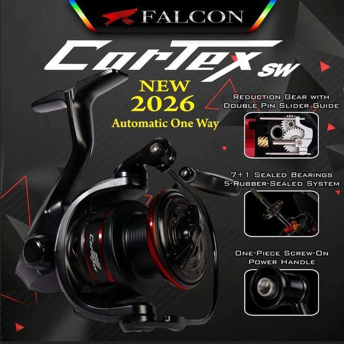 REEL PANCING FALCON CORTEX SW / SALT WATER - REDUCTION GEAR WITH DOUBLE PIN SLIDER GUIDE - CNC