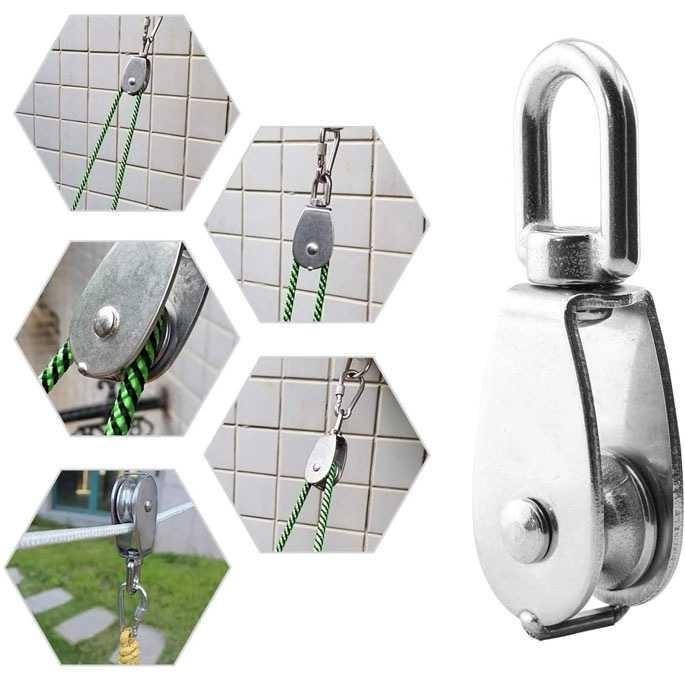 "New" COD Alat Katrol Pulley Kerekan Sumur Burung Manual Mini Serbaguna Multifungsi Bahan Besi