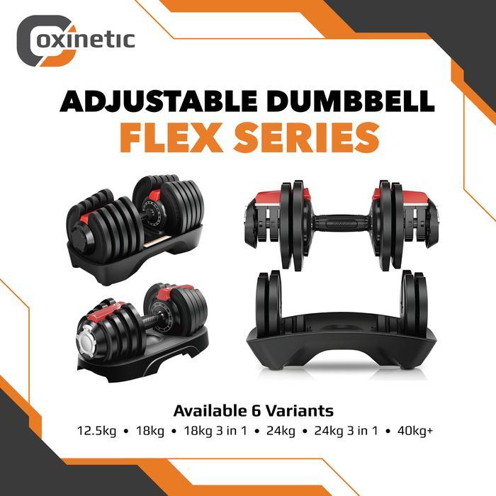 Oxinetic Adjustable Dumbbell 12.5kg 18kg 24kg 40kg Flex AD1228 Flex AD1830 Flex AD2470 Flex AD4050