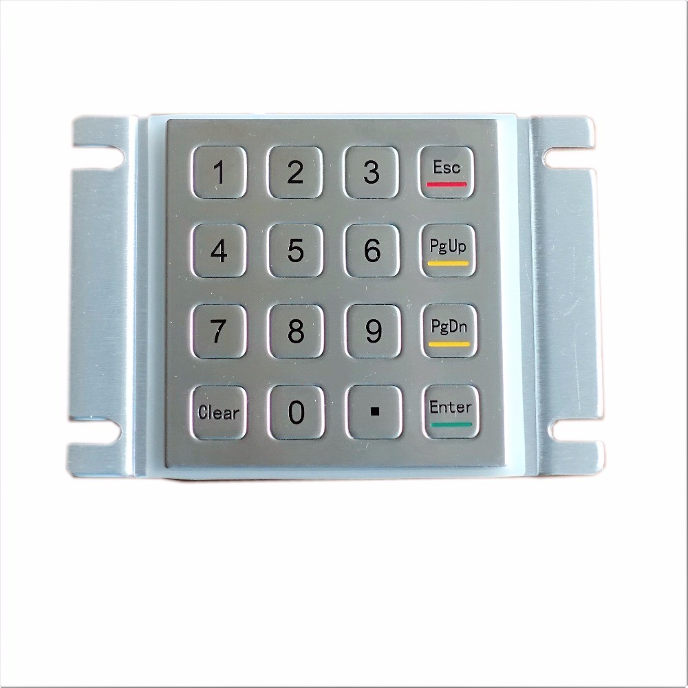 Metal Keypad Vandal Proof Rugged Panel Mount Stainless Steel Keyboard for Kiosk USB Industrial