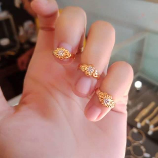 Promo Cincin Emas Asli Untuk Bayi Setengah Gram /Cincin Anak /Cincin Murah /Cincin Ready/Cincin Emas