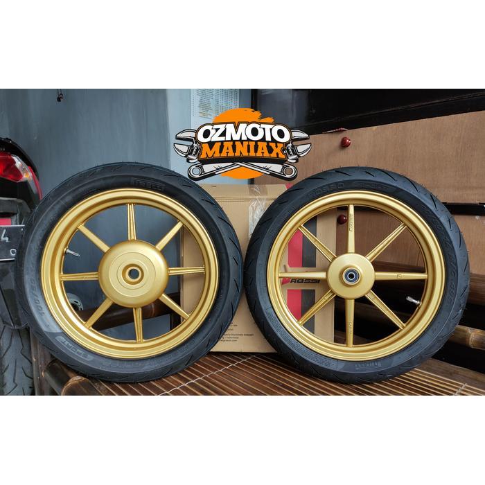 Wheel Set Velg Vrossi Beat Venom Comet + Ban Pirelli Diablo Rosso