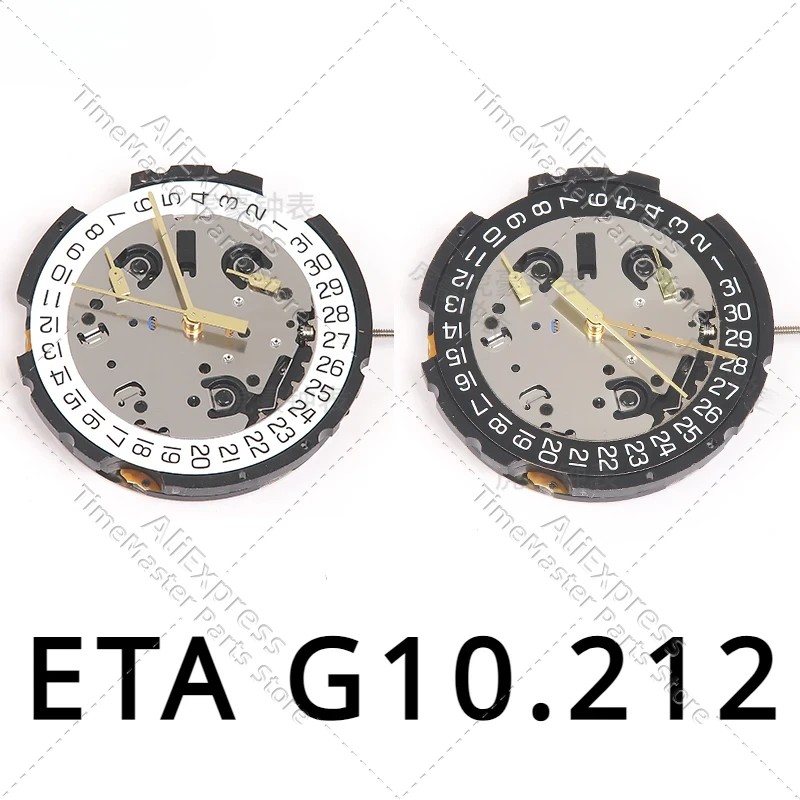 Brand New Swiss Original ETA G10.212 6 Pin 3: 4 Calendar G10.211 V8 Quartz Movement G10212
