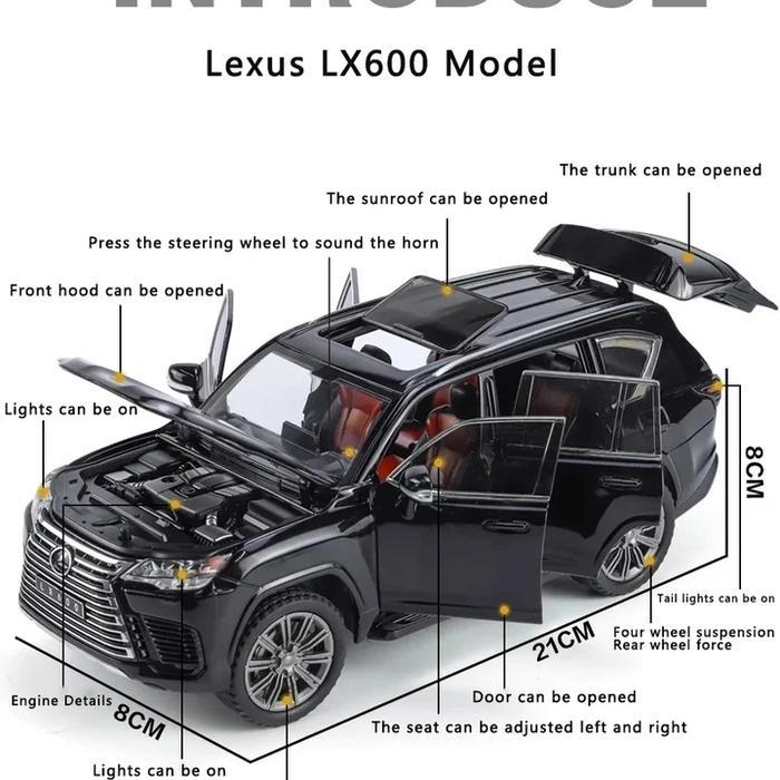 Diecast Lexus LX600 LX 600 Miniatur Mobil Mainan Koleksi Skala 1:24