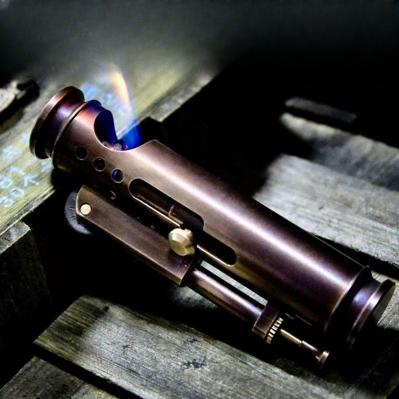 Trench AK Handmade Brass Shell Case Side Spark Shaped Oil Lighter Personalized Durable Collection