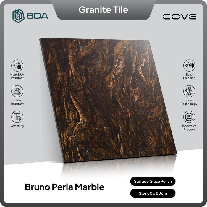 BDA Granite Tile Granit 80x80 Keramik Lantai Keramik Dinding Bruno Perla Marble