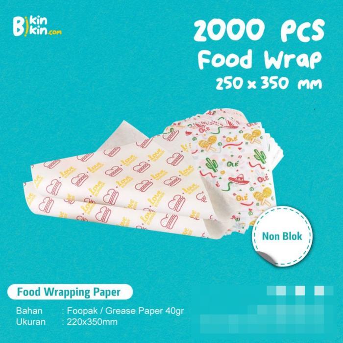 Custom 2000Pcs Food Paper Warp Grease Paper Terbaru 