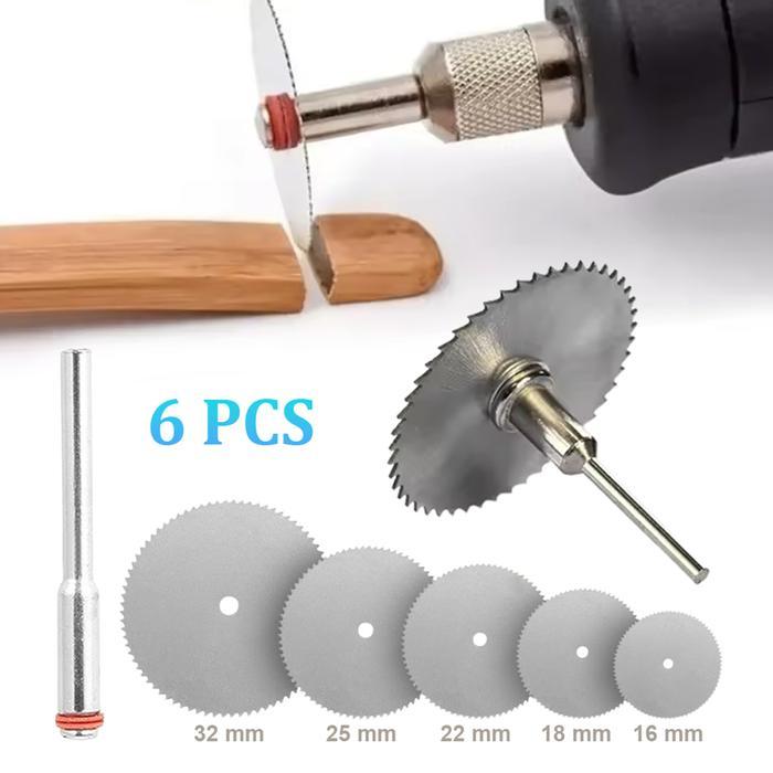 6Pcs Mata Bor Gergaji Mini 16 18 22 25 32 mm Drill Bit Saw Blade Potong Kayu Plastik Aluminium