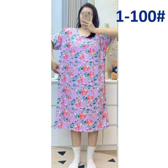 PROMO Daster Spandex Super Jumbo Murah Adem Motif Bunga Dress Tidur Wanita Bumil Import Oversize
