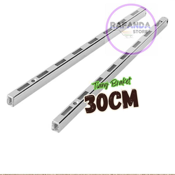Organizer Tiang braket 40cm rel tiang bracket untuk kaca rak kayu rak dinding Modern