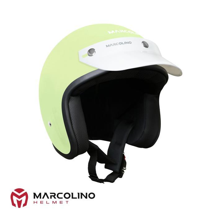 [ Hijau Pastel With Pet ] Helm Bogo Retro Marcolino Pastel Sni Motorcycle