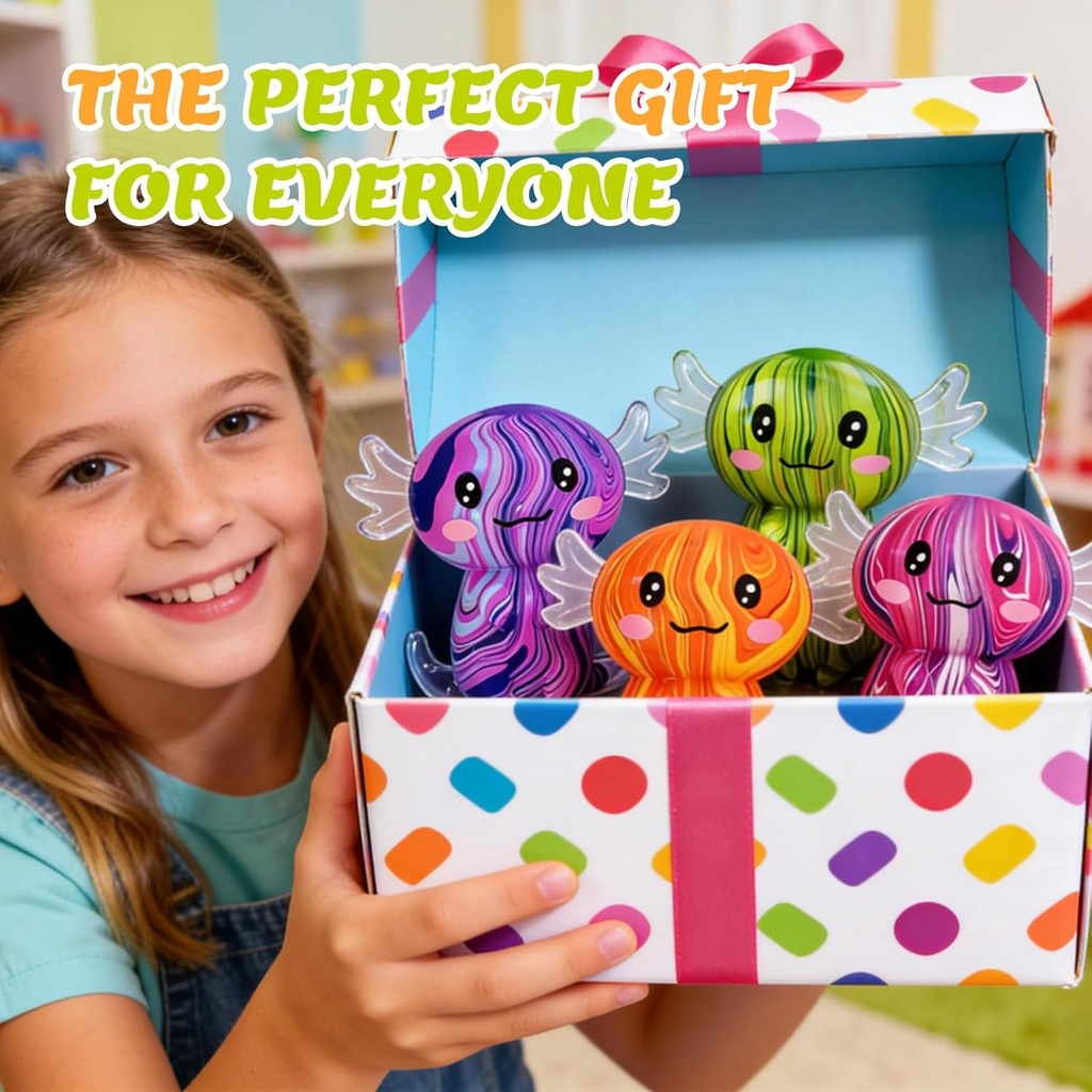 Axolotl Squishy Stress Relief Sensory Toy with Autism,Cute Malt Sugar Axolotl Toy,Stress Relief
