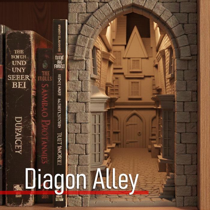 Book Nook 3D HARRY POTTER Pembatas Buku Bookend Bookshelf Gift Kado DIY Insert End Shelf Hedwig