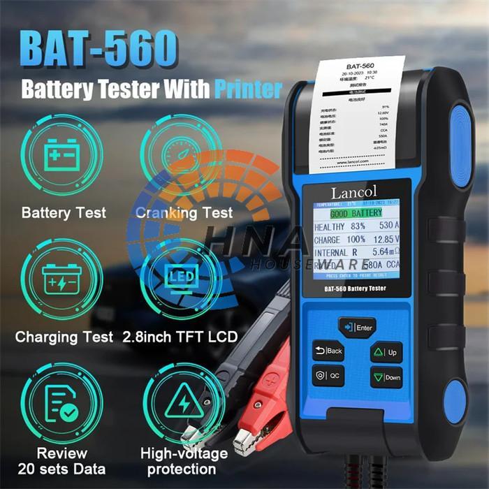 TERBARU Battery Tester Lancol Micro BAT-560 Digital Battery Load Tester With Printer