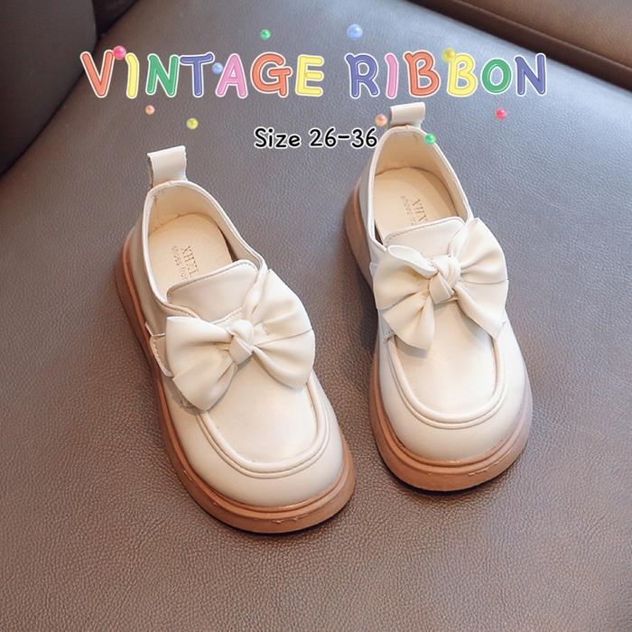 Premium Axeline - Sepatu Anak Perempuan Docmart Korean Ribbon Vintage 26-36 Original