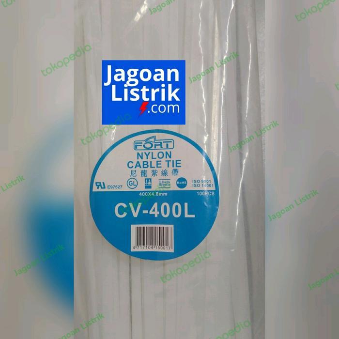 KABEL TIES CV-400L FT-400L FORT 4.8MM KURUS ISI 100 PCS CV400 CV400L ( CABLE TIE / TIES ) HITAM