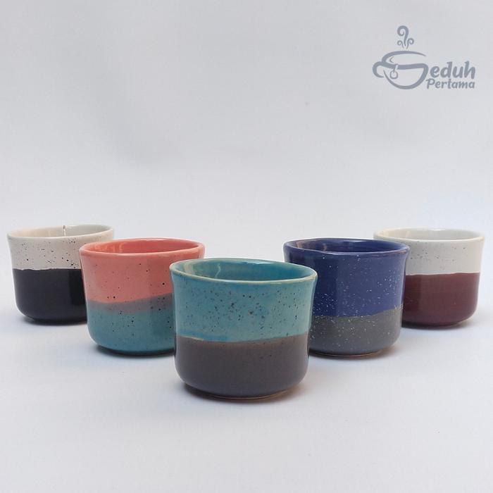 Mini Mug Cangkir Keramik Minimalis Two Tone
