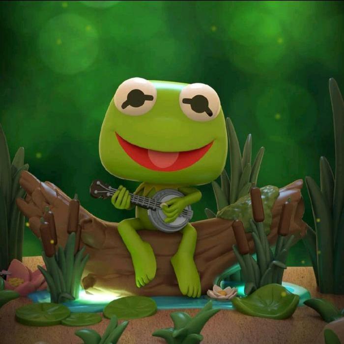 HOT SALE!!! ORIGINAL FUNKO POP MUPPETS KERMIT THE FROG WITH BANJO DELUXE FIGURE TERMURAH