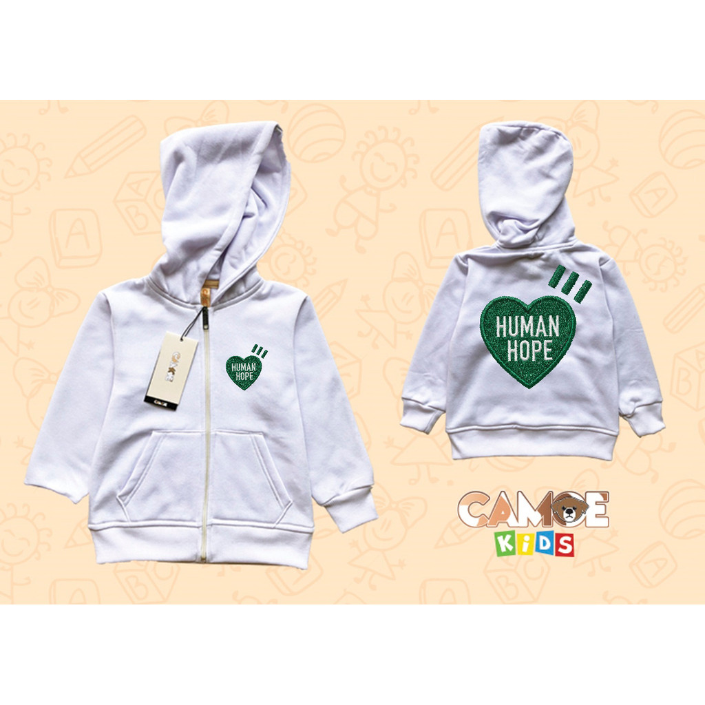 Jaket Hoodie Zipper Anak KIDS Human Hope x J Hope BTS Japanese streetwear Human Made Logo