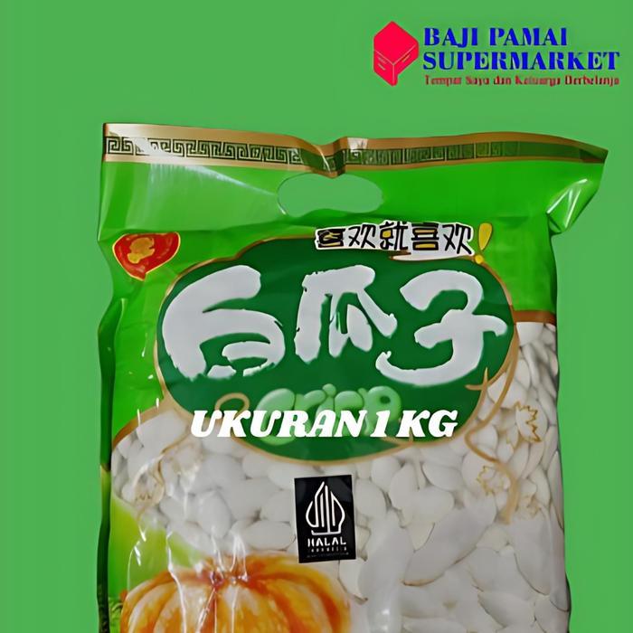 Kuaci Labu Putih 1 Kg Camilan Biji Labu Kering