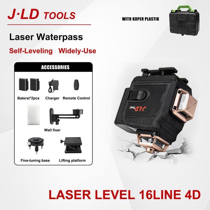Terlaris Jld Laser Alat Tukang Bangunan Laser Level 4D 16 Line Komplit Laser Waterpas Bangunan Water