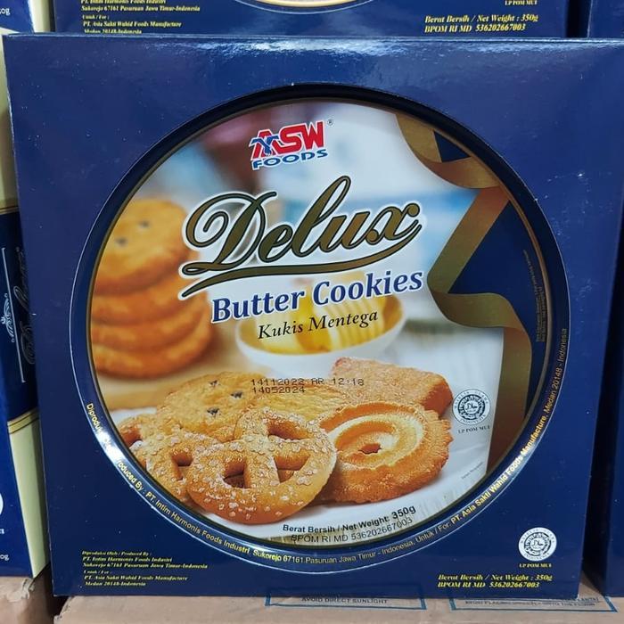 QUALITY ASW Foods Delux Butter Cookies 350g-Kukis Mentega-Biskuit Kaleng-Murah