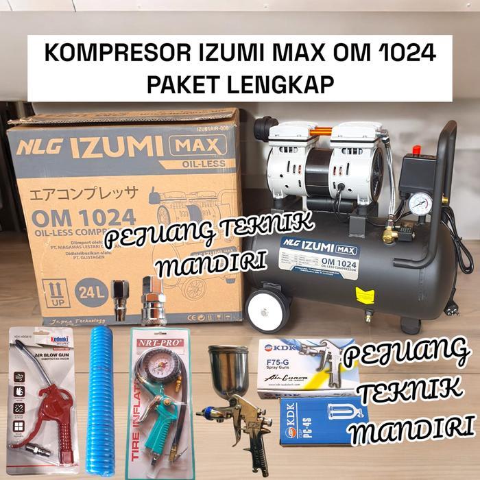 MESIN KOMPRESOR ANGIN OILLESS IZUMI MAX OM 1024 1HP / IZUMI OM1024 24L