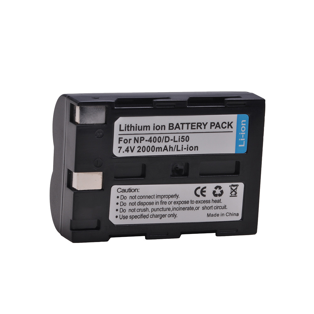 Batmax 2000mAh D-Li50 NP-400 NP 400 Battery For Konica Minolta DiMAGE A1 A2, Pentax K10D K20D, Dynax
