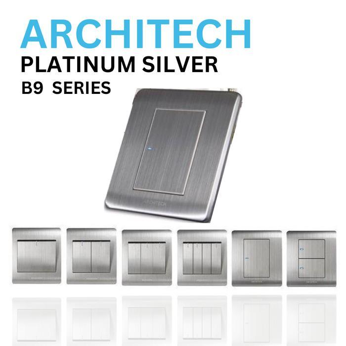 Architech Saklar B9 Platinum Silver Saklar Lampu/ Stop Kontak Saklar/ Saklar Rumah Architech