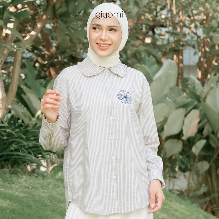 GIYOMI ID - Isla Blouse / Blouse Wanita / Blouse Bahan Linen / Baju Atasan Wanita