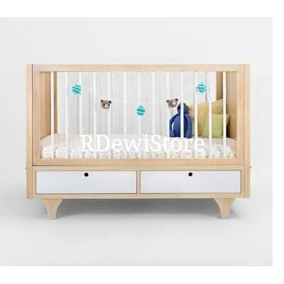 Tempat tidur bayi, ranjang bayi, box bayi kayu minimalis jati modern