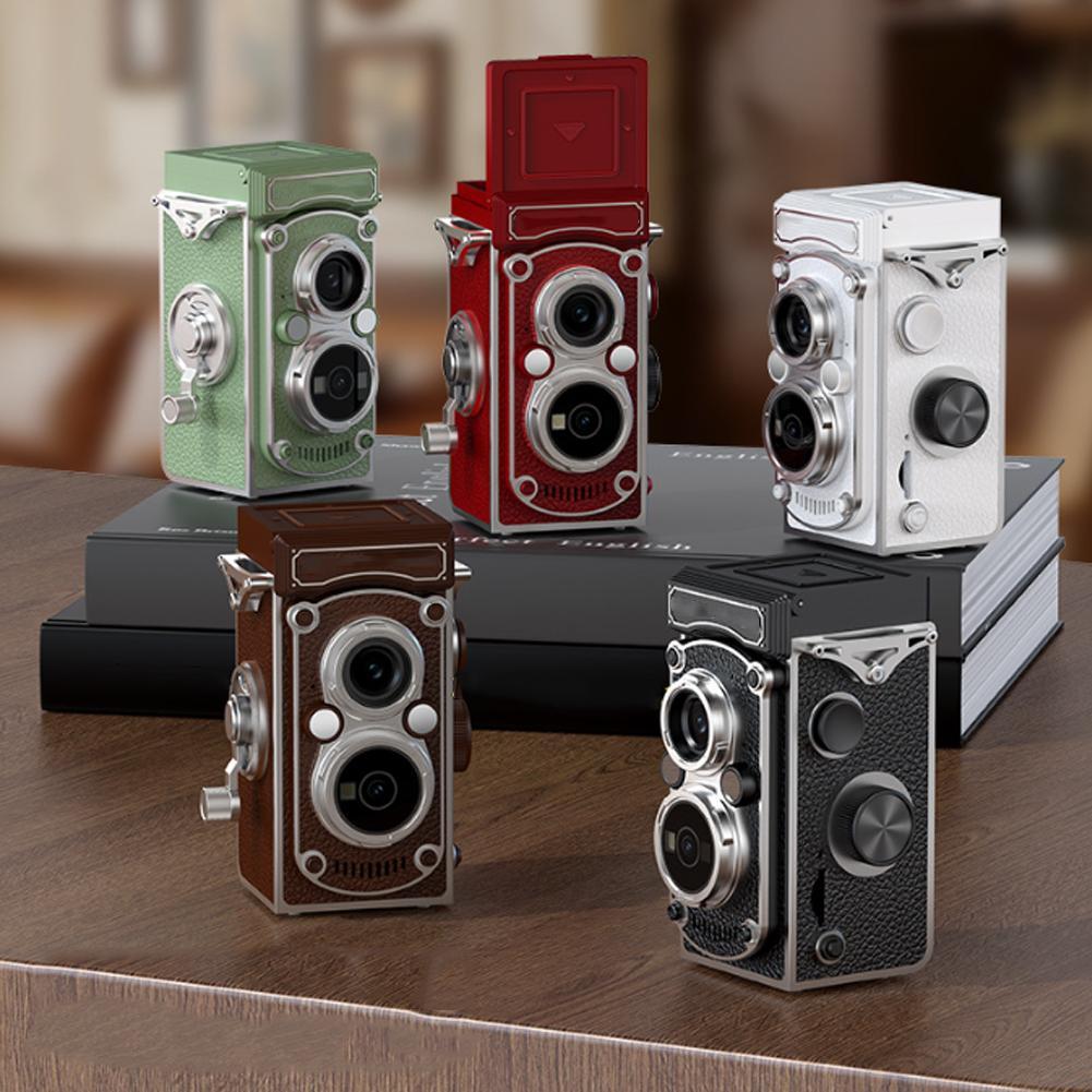 Mini CCD Camera Retro Simulated Twin Lens Reflex Camera Portable Student Gift Home Decorative